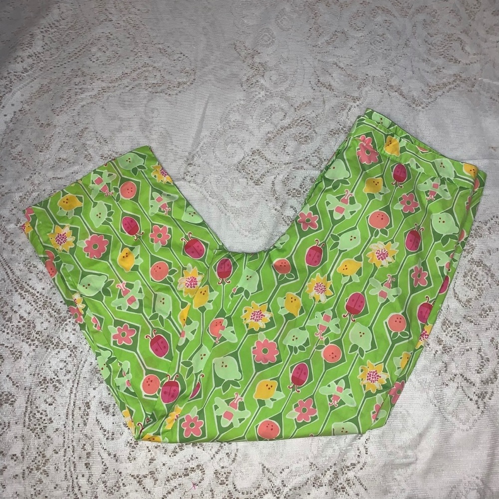 Vintage white label Lilly Pulitzer green Capri pants